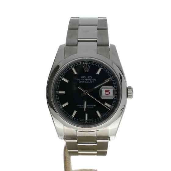 Rolex Datejust 36 Stainless-steel 116200 Stick-Roman Black Dial Men's 36-mm Automatic Watch