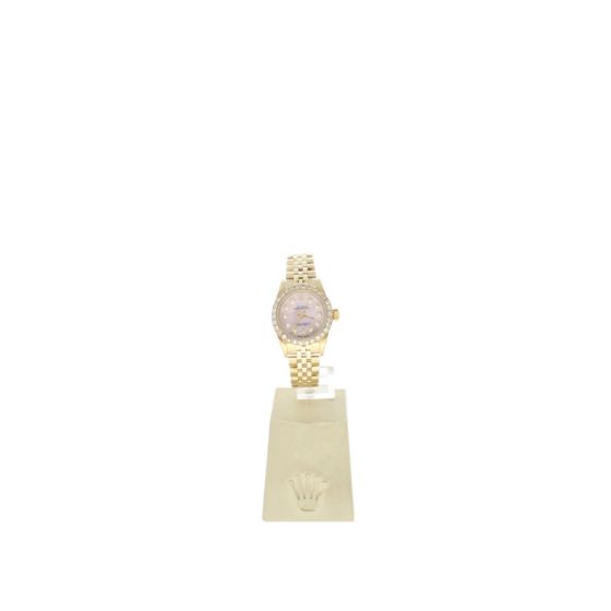 Rolex Oyster Perpetual 26 Yellow-gold 67197 Mother-of-Pearl Dial Womens 26-mm Automatic self-wind Sapphire crystal. Swiss Made Wrist Watch