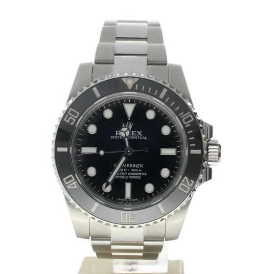 Rolex Submariner (no date) Stainless-steel 114060 Black Dial Mens 40-mm Automatic self-wind Sapphire crystal. Swiss Made Wrist Watch