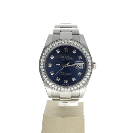 Rolex Date Just II Stainless-steel 116300 Blue Dial Men's 41-mm Automatic-self-wind Sapphire crystal. Swiss Made Wristwatch
