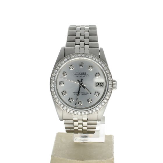 Rolex Date Just 31 Stainless-steel 6824 Silver Dial Womens 31-mm Automatic self-wind Sapphire crystal. Swiss Made Wristwatch