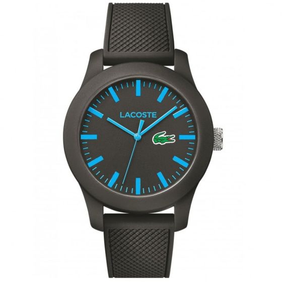 Lacoste Men's 2010791 Lacoste.12.12 Black Watch with Silicone Strap