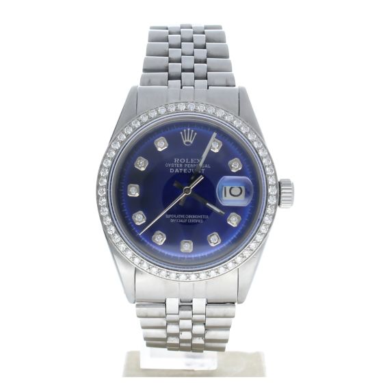 Rolex Date Just 36 Stainless-steel Blue Dial Men's 36-mm Automatic self-wind Sapphire crystal. Swiss Made Wristwatch-1601