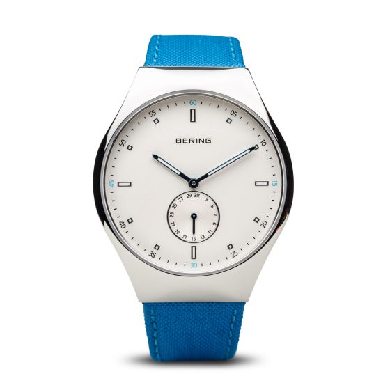 BERING Time 70142-604 Men Smart Traveler Collection Watch with Nylon Strap and scratch resistant sapphire crystal. Designed in Denmark