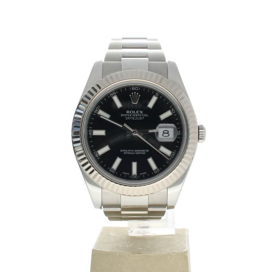 Rolex Date Just II Stainless-steel 116334 Black Dial Men's 41-mm Automatic self-wind Sapphire crystal. Swiss Made Wristwatch