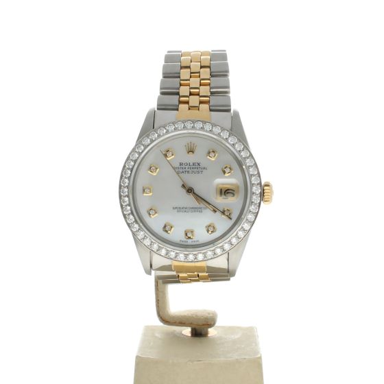 Rolex DateJust 36 Stainless-steel Mother-of-Pearl Dial Men's 36-mm Automatic-self-wind Sapphire crystal. Swiss Made Wristwatch-16013