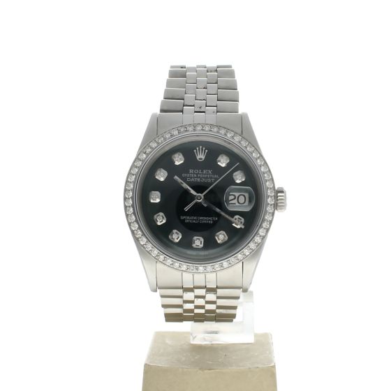 Rolex DateJust36 Stainless-steel Black Dial Men's 36-mm Automatic self-wind Sapphire crystal. Swiss Made Wristwatch-1601