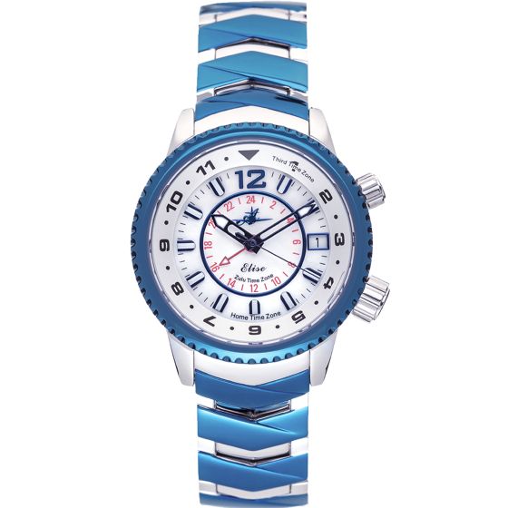 Abingdon Women's Elise Athenian Sapphire Tri-Time Travel Watch EL-SAPH
