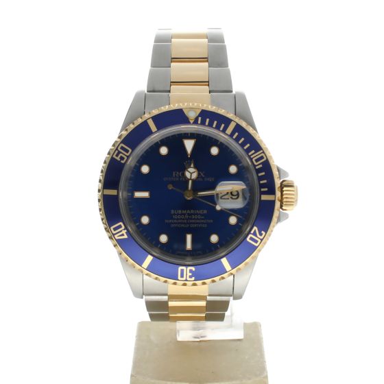 Rolex Submariner Stainless-steel 16613LB Blue Dial Men's 40-mm Automatic self-wind Sapphire crystal. Swiss Made Wristwatch