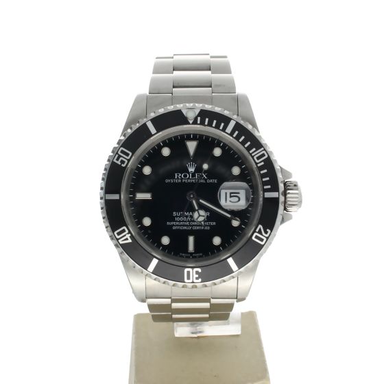 Rolex Submariner Stainless-steel 16610 Black Dial Men's 40-mm Automatic self-wind Sapphire crystal. Swiss Made Wristwatch