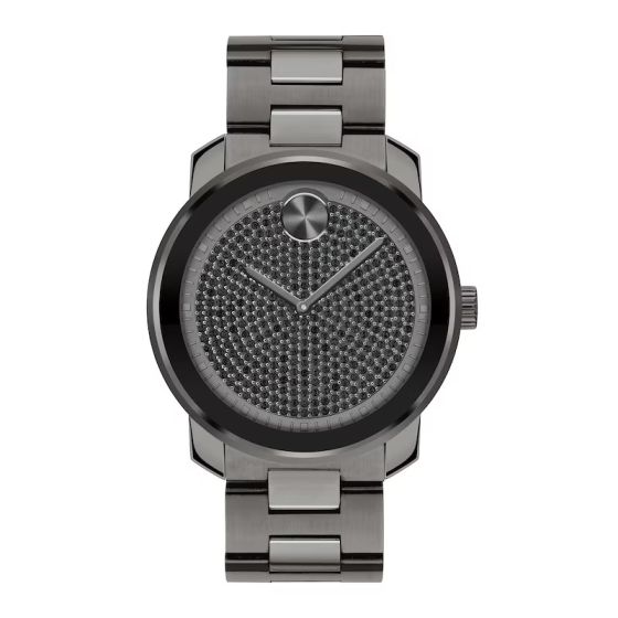 Movado Bold Grey Crystal Pave Quartz Men's Watch - 3600664