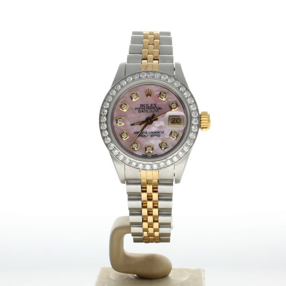 Rolex DateJust 26 Stainless-steel 69173 Mother-of-Pearl Dial Womens 26-mm Automatic self-wind Sapphire crystal. Swiss Made Wrist Watch