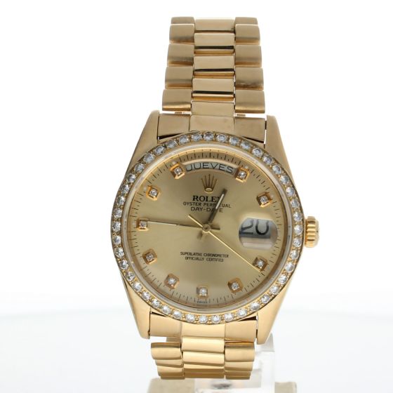 Rolex Day-Date 40 Yellow-gold 18038 Champagne Dial Mens 40-mm Automatic self-wind Sapphire crystal. Swiss Made Wrist Watch