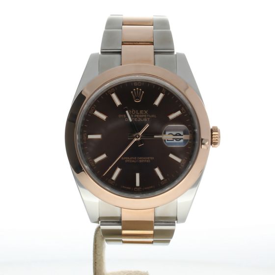 Rolex DateJust II Stainless-steel 126301 Brown Dial Mens 41-mm Automatic self-wind Sapphire crystal. Swiss Made Wrist Watch