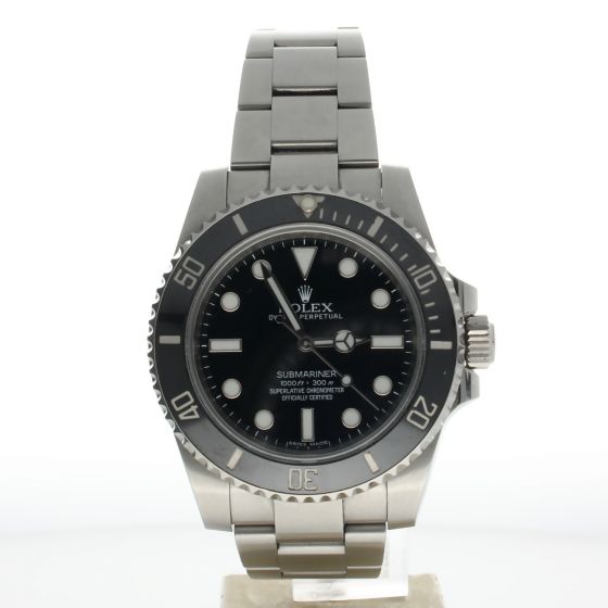 2014 Rolex Submariner (no date) Stainless-steel 114060 Black Dial Mens 40-mm Automatic self-wind Sapphire crystal. Swiss Made Wrist Watch