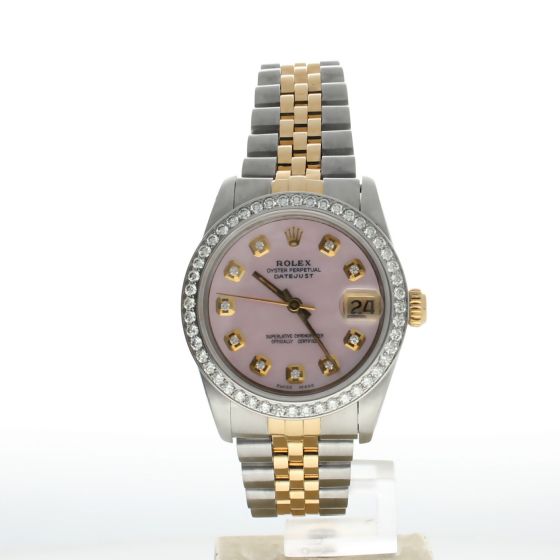 Rolex DateJust 31 Stainless-steel 68273 Pink Dial Womens 31-mm Automatic self-wind Sapphire crystal. Swiss Made Wrist Watch