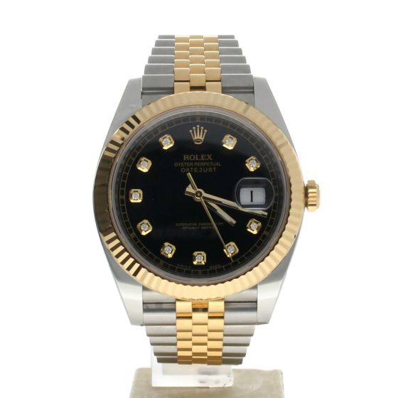 Rolex DateJust II Stainless-steel 126303 Black Dial Mens 41-mm Automatic self-wind Sapphire crystal. Swiss Made Wrist Watch