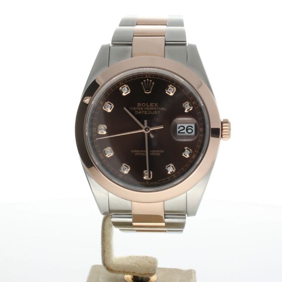 Rolex DateJust 41 Stainless-steel 126300 Brown Dial Mens 41-mm Automatic-self-wind Sapphire crystal. Swiss Made Wrist Watch