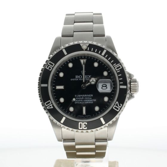 Rolex Submariner Stainless-steel 16610 Black Dial Men's 40-mm Automatic-self-wind Sapphire crystal. Swiss Made Watch