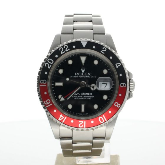 Rolex GMT-Master II Stainless-steel 16710 Black Dial Mens 40-mm Automatic-self-wind Sapphire crystal. Swiss Made Wrist Watch