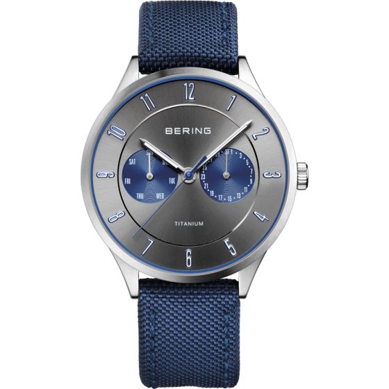 BERING Time 11539-873 Men Titanium Collection Watch with Nylon Strap.