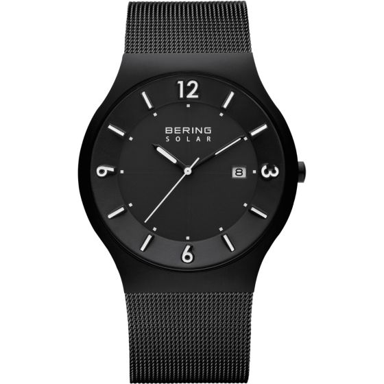 BERING Time 14440-222 Mens Solar Collection Watch with Mesh Band.