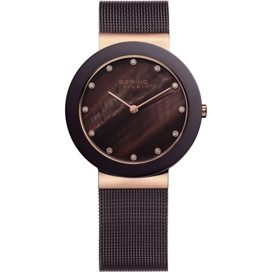 BERING Time 11435-262 Womens Ceramic Collection Watch with Mesh Band.