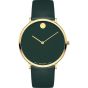Movado Ultra slim Stainless-steel 0607260 Green Dial Womens 40-mm Quartz Sapphire crystal. Swiss Made Wrist Watch
