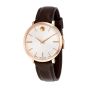 Movado Ultra Slim Silver Dial Leather Strap Ladies Watch 0607093