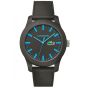 Lacoste Men's 2010791 Lacoste.12.12 Black Watch with Silicone Strap