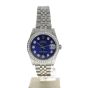 Rolex Date Just 31 Stainless-steel 68274 Blue Dial Womens 31-mm Automatic self-wind Sapphire crystal. Swiss Made Wristwatch