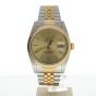 Rolex DateJust 36 Stainless-steel 16233 Gold Dial Mens 36-mm Automatic self-wind Sapphire crystal. Swiss Made Wrist Watch