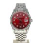 Rolex DateJust 36 Stainless-steel 16234 Red Dial Mens 36-mm Automatic self-wind Sapphire crystal. Swiss Made Wrist Watch
