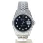Rolex DateJust 36 Stainless-steel 16030 Black Dial Mens 36-mm Automatic self-wind Sapphire crystal. Swiss Made Wrist Watch
