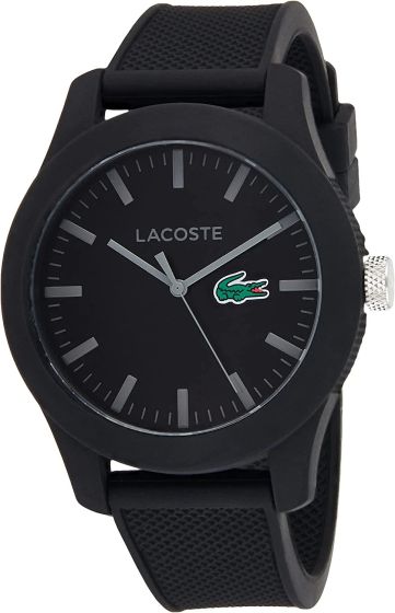 Lacoste Men's 2010766 Lacoste.12.12 Black Watch with Textured Band