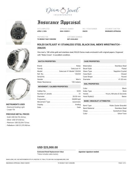 Rolex DateJust 41 Stainless-steel 126334 Black Dial Mens 41-mm Automatic self-wind Sapphire crystal. Swiss Made Wrist Watch