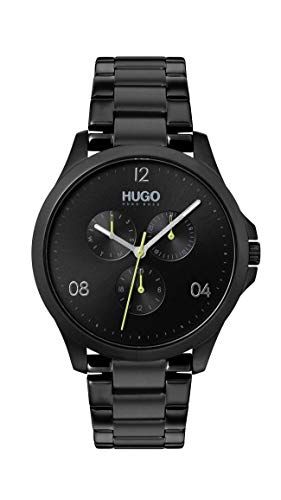 Hugo Men's #Risk Quartz Black IP and Black IP Bracelet Casual Watch, Color: Black (Model: 1530038)