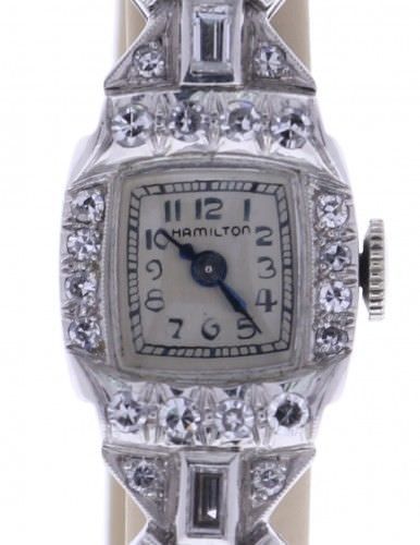 Hamilton Vintage Platinum 10602 Silver Dial Womens 26-mm Manual Sapphire crystal