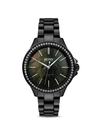 Hugo Boss Classic Ceramic 1502456 Mother-of-Pearl Dial Womens 39-mm Quartz Mineral crystal. Wrist Watch