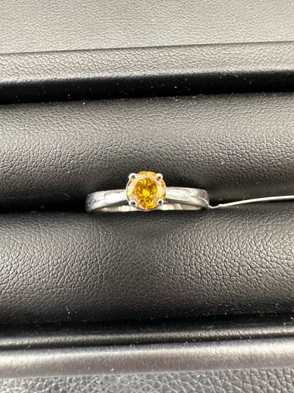Fancy Color Dimond Ring in 14k White Gold