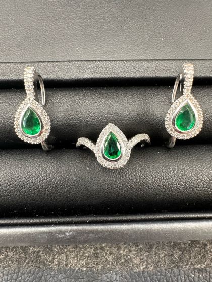 Rings-Color Stone, Diamond 18k White Gold - 205071