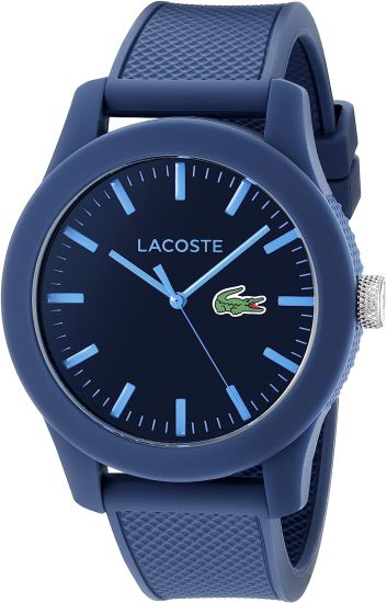 Lacoste Men's 2010765 Lacoste.12.12 Blue Resin Watch with Textured Silicone Band