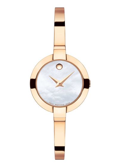 Movado Bela Stainless-steel 607082 Mother-of-Pearl Dial Womens 25-mm Quartz Sapphire crystal. Swiss Made Wrist Watch