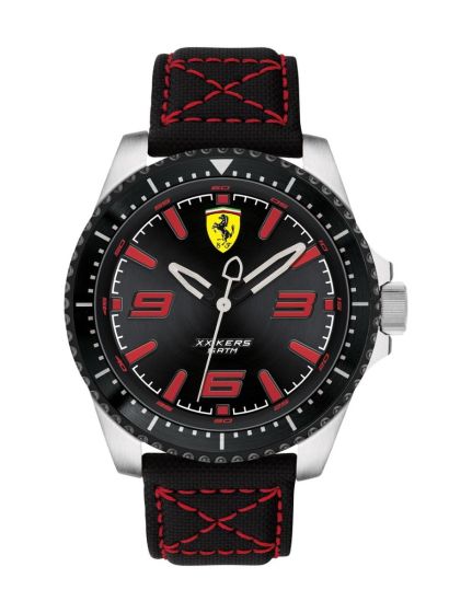 Ferrari Men's XX KERS Stainless Steel Quartz Watch with Nylon Strap, Black, 22 (Model: 830483)