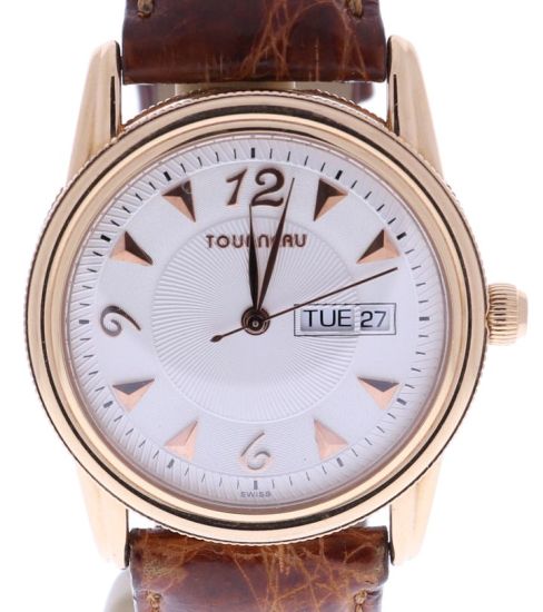 18K Tourneau Men's 38 Millimeters Beige Dial Wrist Watch