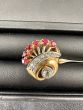 Gemstone Ruby and Diamonds Cocktail Ring in 14k Yellow Gold
