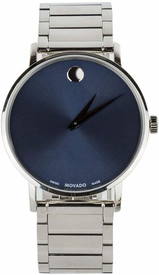 Movado Men's 40mm Ultra Slim Bracelet & Blue Museum Dial Watch