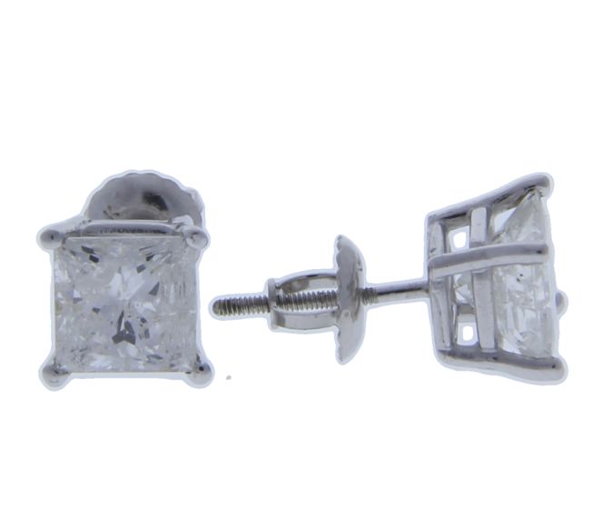 1.93 Ct. T.W. Diamond Studs In 14 Karat White Gold