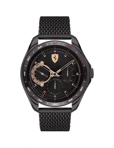Ferrari Speedracer Stainless-steel 830686 Black Dial Mens 47-mm Quartz Mineral crystal.  Wrist Watch