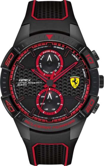 Ferrari Apex Stainless-steel 830634 Black Dial Mens 38-mm Quartz Mineral crystal.  Wrist Watch